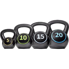 Yaheetech Kettlebell Sets 4 Piece Strength Training KettleBells Weight Set 5lb, 10lb, 15lb, 20lb Kettle Bell for Women & Men for Full Body Workout & Exercise Fitness