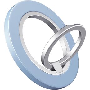 Anuck Magnetic Phone Ring Holder for MagSafe, Strong Magnet Phone Grip Stand Holder Anti-scratch Adjustable Kickstand for iPhone 15 14 13 12, Pro, Pro Max, Mini, Plus, for Mag Safe Cases, Blue/Black