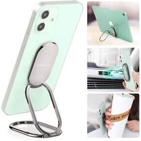 Mindsky Phone Ring Holder Finger Kickstand Retractable 360°Rotation Ultra-Thin Cell Phone Back Grip Foldable Cellphone Stand for iPhone iPad Smartphones Tablets (with Universal Magnetic Car Mount)