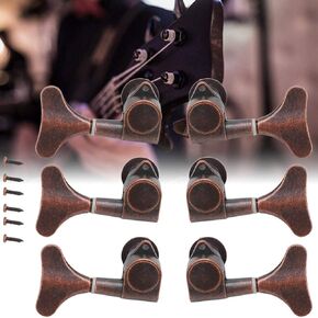 Lazmin112 Guitar Bass Tuners, Enclosed Type Machine Head Tuning Keys Replacement 3L3R Bass Tuners Bass Parts