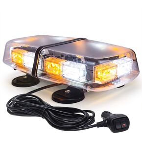 LINKITOM Rooftop LED Strobe Lights -72 LED High Intensity Emergency Flashing Warning Safety Light with 4 Heavy Duty Strong Magnets Base for 12-24V Snow Plow, Truck Vehicle (Amber)