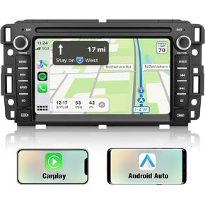 2G+32G Car Radio Stereo Android 12 for Chevrolet Chevy Silverado Tahoe GMC Sierra Yukon 7 inch Touch Screen Head Unit with Carplay/Android Auto SWC GPS WiFi Bluetooth FM RDS AM DSP
