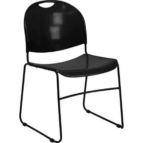 Flash Furniture HERCULES Series 880 lb. Capacity Black Ultra-Compact Stack Chair with Black Powder Coated Frame in Kuwait