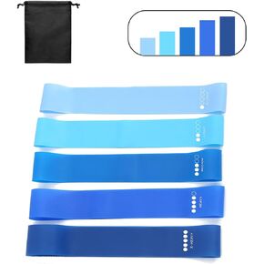 5Pcs (Set of 5 in 1) Cool Tone Workout Bands, Resisrtance-Bands for Workout, Physical Therapy, Fitness Warm-Up, Workout Sets for Women, Yoga-Free Carrying Bag