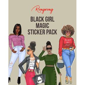 Rongrong Black Girl Magic Planner Stickers Pack for Planners, Calendars, Journals and Projects – Premium Quality Hand Drawn Fierce Fabulous Queens – Scrapbook Accessories - 8 Sheets