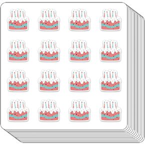 Cake Planner Stickers, 0.5in Birthday Reminder Stickers for Scrapbooking Calendar Crafting 208-Pack