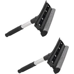 2 Pack Squeegee for Car Window Cleaning and Windshield Washing Standard Window Squeegee Cleaner Tool Windshield Cleaning Squeegee with Scrubber for Multiple Applications