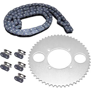 DUZFOREI T8F 54T Tooth Rear Sprocket with T8F 116 Links Chain and Master Link for 47cc 49cc 2-Stroke Engine Motor Chinese Kids Mini Moto Pocket Bike Gas Scooter ATV Quad Pit Dirt Bike