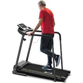 Redliro Walking Treadmill with Long Handrail for Balance, Recovery Fitness Exercise Machine Foldable for Home use with Holder for Phone & Cup,LCD Display, 300 lbs Capacity