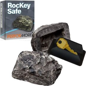 Performore Hide A Key in a Real Looking Rock/Stone, Holds Standard Sized Spare Keys by Rockey Safe, Fits in with your Landscaping and Yard, Resistant to Outdoor Elements