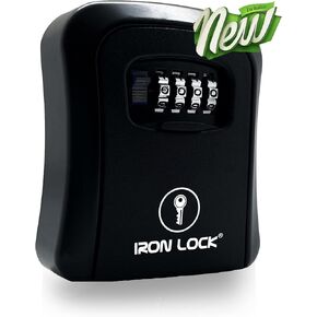Iron Lock® - XXL Key Lock Box Wall Mount for Keys 4 Digit Combination with Resettable Code with A B Switch Extra Large lockbox Indoor Outdoor Waterproof Big Key Lock Box House Spare Keys Hide a Key