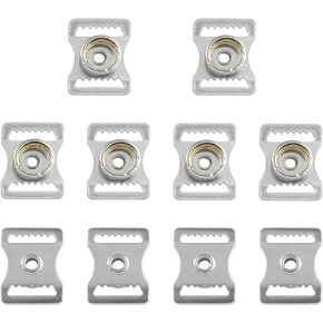 10PCS Stainless Steel Sports Helmets Buckle Helmet Chin Strap Adapter Football Helmet Repair Kit for Baseball Hockey Football