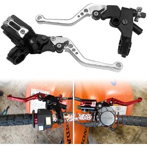 JAVIK Updated Universal Bike 7/8" 22mm Handlebar Brake Master Cylinder Clutch Lever Set Compatible with Motorcycle Honda Kawasaki Suzuki Yamaha - Black (Including Left & Right)