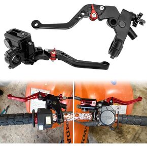 JAVIK Updated Universal Bike 7/8" 22mm Handlebar Brake Master Cylinder Clutch Lever Set Compatible with Motorcycle Honda Kawasaki Suzuki Yamaha - Black (Including Left & Right)