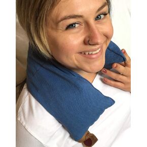 Pit Pillow Neck Wrap, Natural Moist Heat Neck Muscle Pain, Tension Relief, Arthritis, Hot/Cold Therapy, Microwavable (Unbleached, Bull Denim, Natural) FSA/HSA Approved