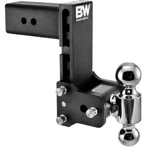 B&W Trailer Hitches Tow & Stow Adjustable Trailer Hitch Ball Mount - Fits 3" Receiver, Dual Ball (2" x 2-5/16"), 7.5" Drop, 21,000 GTW - TS30040B