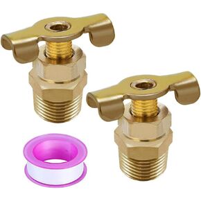 Joywayus 1/2'' RV Water Heater Replacement Drain Valve Durable Brass Construction Wing Style Drain Cock Valve for Replace RV External Drain Switch (Pack of 2)