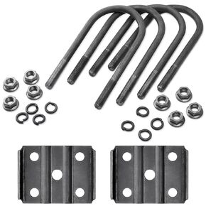 Trailer U Bolt Kit for 3,500 lbs. 2 3/8" Round Trailer Axle 6 1/4" Long 1/2" Diameter, 3" Thread Pitch, for 1 3/4" Spring