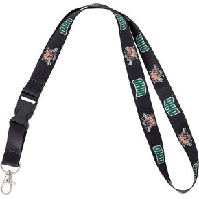 Desert Cactus Ohio University Lanyard Bobcats Car Keys ID Badge Holder Keychain Detachable Breakaway Snap Buckle (Black)