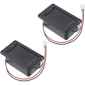 Acxico 2Pcs 9V Battery Box Holder Case Cover Holders Active Guitar Bass Pickup Accessories