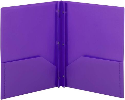 Smead Poly Two-Pocket Folder, Three-Hole Punch Prong Fasteners, Letter Size, Yellow, 3 per Pack (87733) in Saudi Arabia