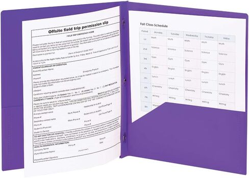 Smead Poly Two-Pocket Folder, Three-Hole Punch Prong Fasteners, Letter Size, Yellow, 3 per Pack (87733) in Saudi Arabia