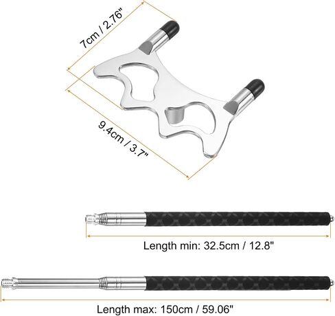 PATIKIL Retractable Billiards Cue Stick Bridge, Silicone Pool Cue Accessory with Removable Low Brass Bridge Head for Pool Table Competition in Saudi Arabia