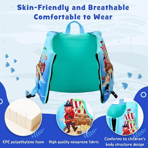 Toddler Swim Vest, Swim Vest for Kids with Adjustable Safety Strap, S-XL Toddler Floaties 2-9yrs/20-60lbs Boys and Girls in Saudi Arabia