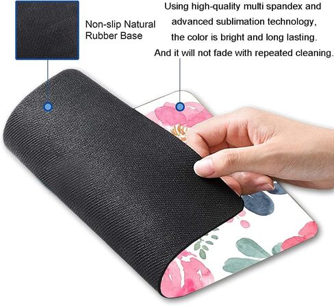 Mouse Pad, Premium-Textured Mouse Mat, Non-Slip Rubber Base Mousepad for Laptop, Computer & PC,9.5×7.9 in,Pink Green Flower in Saudi Arabia