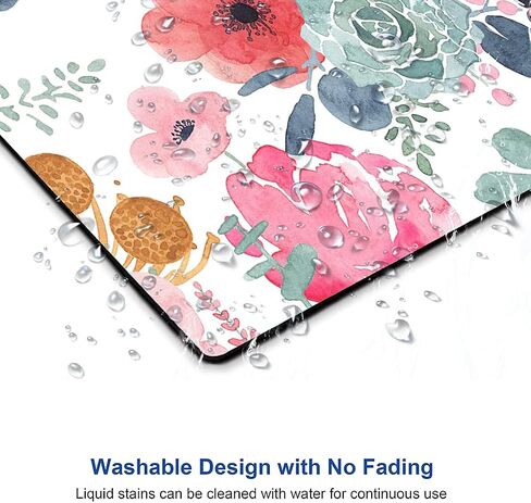 Mouse Pad, Premium-Textured Mouse Mat, Non-Slip Rubber Base Mousepad for Laptop, Computer & PC,9.5×7.9 in,Pink Green Flower in Saudi Arabia