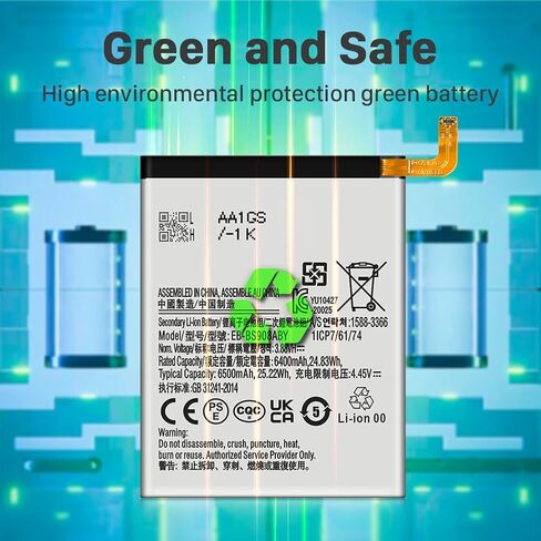Galaxy S22 Ultra Battery, Upgrade 6500 mAh EB-BS908ABY Super High Capacity Li-ion Replacement Battery for Samsung Galaxy S22 Ultra 5G SM-S908U with Professional Replacement Tool Kits in Saudi Arabia