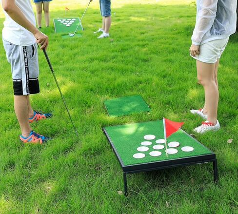 Golf Cornhole Game Set Combined Pong Game, Chipping Yard Game Boards with Chipping Mats & Golf Balls for Tailgate, Ideal Gift for Family, Golfer and Friends in Saudi Arabia