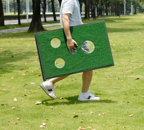Golf Cornhole Game Set Combined Pong Game, Chipping Yard Game Boards with Chipping Mats & Golf Balls for Tailgate, Ideal Gift for Family, Golfer and Friends in Saudi Arabia