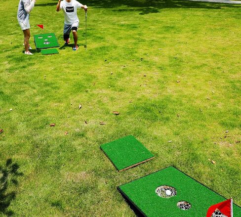 Golf Cornhole Game Set Combined Pong Game, Chipping Yard Game Boards with Chipping Mats & Golf Balls for Tailgate, Ideal Gift for Family, Golfer and Friends in Saudi Arabia