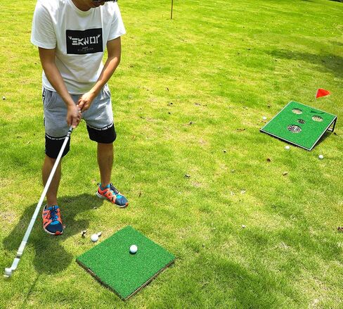 Golf Cornhole Game Set Combined Pong Game, Chipping Yard Game Boards with Chipping Mats & Golf Balls for Tailgate, Ideal Gift for Family, Golfer and Friends in Saudi Arabia
