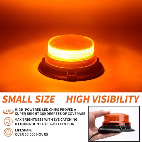Green Led Emergency Strobe Beacon Lights with Magnetic Mount and 8 Flash Models Warning Safety Flashing Rooftop Signal Lamps for Vehicles Forklift Truck Tractor Golf (24-LED 12V-24V) in Kuwait
