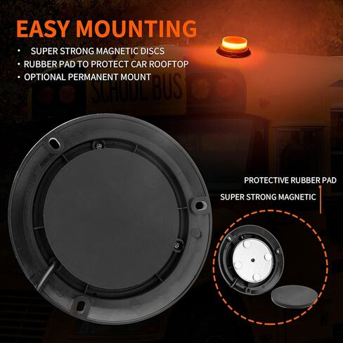 Green Led Emergency Strobe Beacon Lights with Magnetic Mount and 8 Flash Models Warning Safety Flashing Rooftop Signal Lamps for Vehicles Forklift Truck Tractor Golf (24-LED 12V-24V) in Kuwait