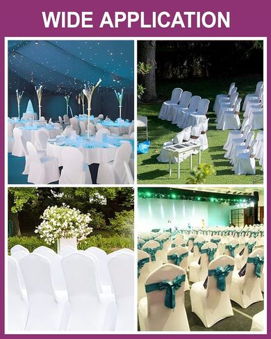 2PCS White Chair Covers Polyester Spandex Chair Cover Stretch Slipcovers Covers for Wedding, Party and Banquet in Saudi Arabia