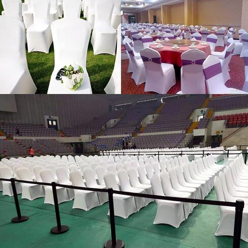 2PCS White Chair Covers Polyester Spandex Chair Cover Stretch Slipcovers Covers for Wedding, Party and Banquet in Saudi Arabia