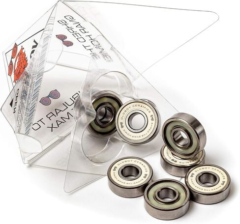 Ceramic Skateboard Bearings, Set of 8 Bearings for Skateboards, Longboards, Inline Skates, Rollerblades, Super Lube Ball Bearings, Skateboard Accessories (608RS ZrO2 at 8 x 22 x 7 mm) in Saudi Arabia