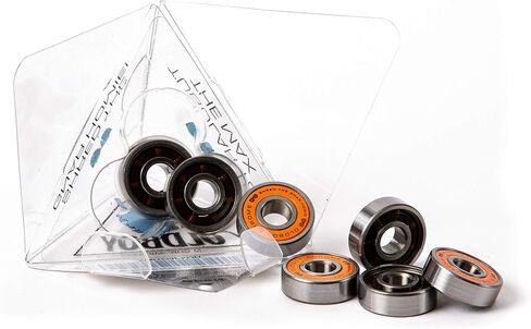 Ceramic Skateboard Bearings, Set of 8 Bearings for Skateboards, Longboards, Inline Skates, Rollerblades, Super Lube Ball Bearings, Skateboard Accessories (608RS ZrO2 at 8 x 22 x 7 mm) in Saudi Arabia