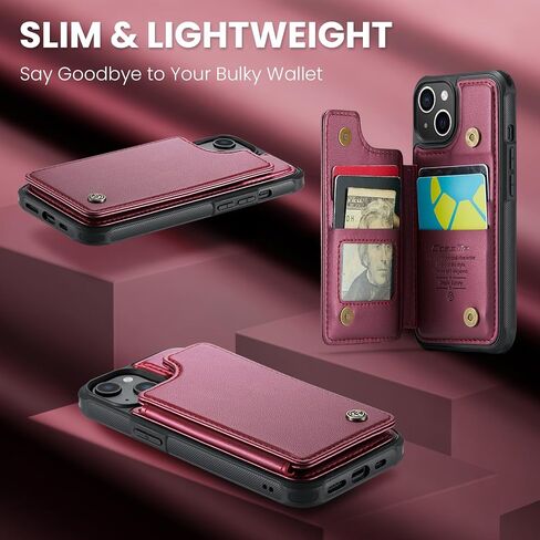 حافظة Kowauri لهاتف iPhone 15 Plus مع حامل بطاقة، حافظة محفظة من جلد البولي يوريثان للنساء والرجال مع فتحة بطاقة RFID وإغلاق مغناطيسي وغطاء هاتف واقٍ مضاد للصدمات لهاتف iPhone 15 Plus (أزرق مخضر) in Saudi Arabia