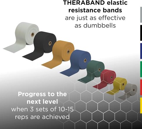 THERABAND Professional Latex Resistance Bands, Individual 6 Ft Elastic Band for Upper & Lower Body Exercise, Physical Therapy, Pilates, Home Workouts, 6 Foot, Blue, Extra Heavy, Intermediate Level 2 in Saudi Arabia