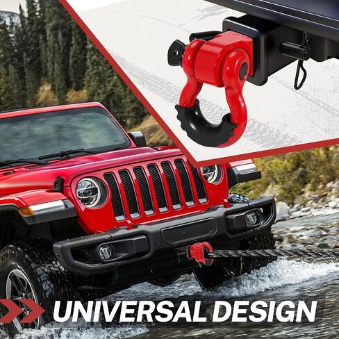 Shackle Hitch Receiver Set 2", with 3/4" D Ring Shackle and 5/8" Screw Pin, 45000 Lbs Maximum Break Strength, for Vehicle Recovery (Red) in Saudi Arabia