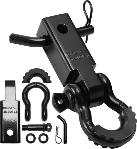 Shackle Hitch Receiver Set 2", with 3/4" D Ring Shackle and 5/8" Screw Pin, 45000 Lbs Maximum Break Strength, for Vehicle Recovery (Red) in Saudi Arabia