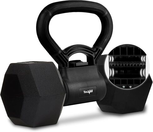 Yes4All Kettlebells Grip, Dumbbell Grip Handle, Convert Dumbbells into Kettlebell for Home Gym, Kettlebell for Weights Plate in Saudi Arabia