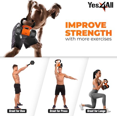 Yes4All Kettlebells Grip, Dumbbell Grip Handle, Convert Dumbbells into Kettlebell for Home Gym, Kettlebell for Weights Plate in Saudi Arabia