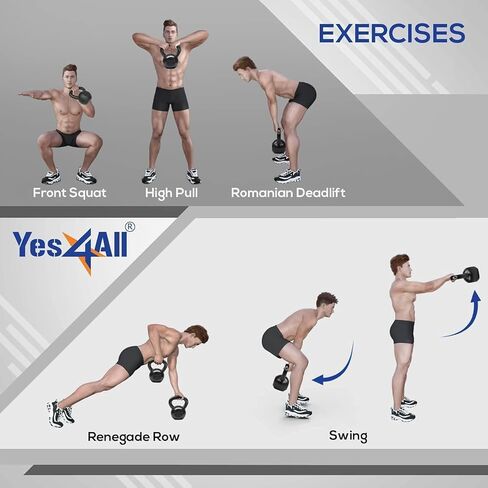 Yes4All مجموعات وزن Kettlebell قابلة للتعديل لتدريبات القوة Kettlebell لتدريب القوة لكامل الجسم in Kuwait