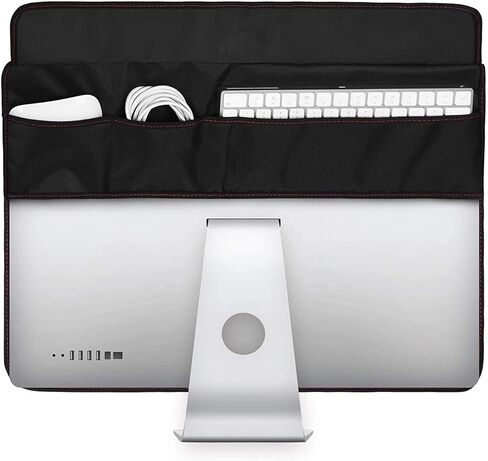 غطاء غبار شاشة TXEsign، واقي شاشة شاشة كمبيوتر من جلد البولي يوريثان مع جيب خلفي لجهاز IMAC 27 بوصة Slim A1862/A1419 (27 بوصة، أسود) in Kuwait
