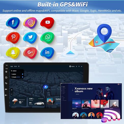 [2+32G] ستيريو سيارة Android 13 لسيارة Hyundai Sonata 2015-2017 مع Apple Carplay&Android Auto، راديو سيارة 9 بوصة مع وصلة مرآة بلوتوث FM/RDS WiFi GPS Navigation SWC Dual USB+AHD كاميرا احتياطية in Kuwait